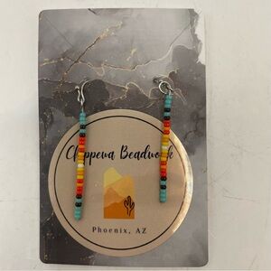 Ojibwe Beaded Dangle Earrings: Miyuki Beads